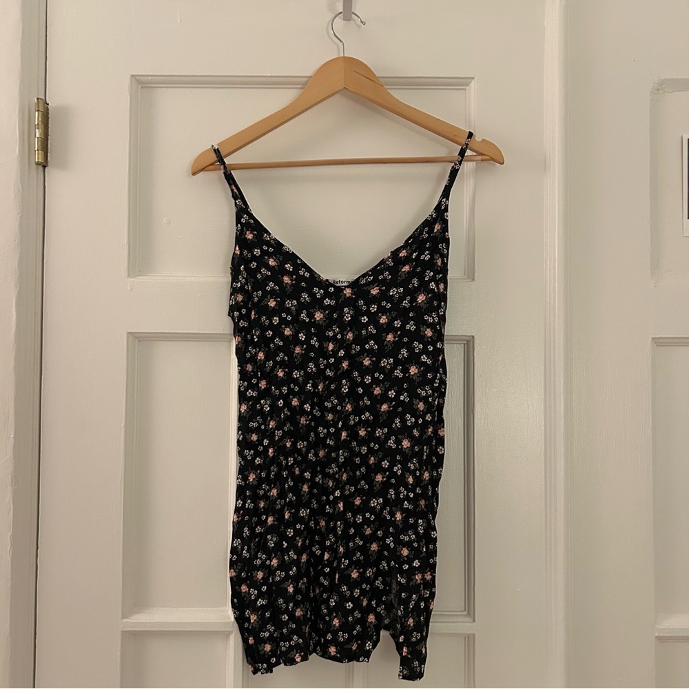 Reformation Black Floral Dress